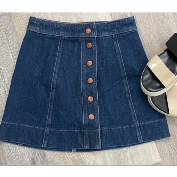 💖HP💖 Madewell denim A-line mini skirt size 0 - Picture 2 of 5